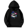 thumbnail image 3 of Tisuna Fashion Hoodie For Girls Boys Child Cartoon Print Long Sleeve Hooded Tops Breathable Casual Little Kids Autumn Winter 67 Sweatshirt Black Size 18-24 Months, 3 of 6