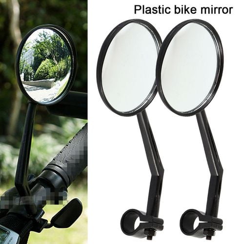 2-Pack Mini Rotaty Round Handlebar Glass Rear View Mirror for Road Bike Bicycle 