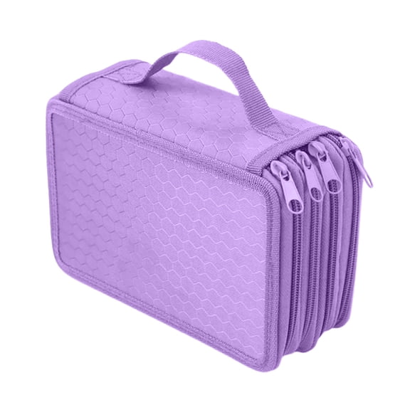 SouMaox Cloth Stationery Bag Multi-Layer Zipper Compartment Portable Lanyard Organizer Artistic Supply Storage for Desktop Organization