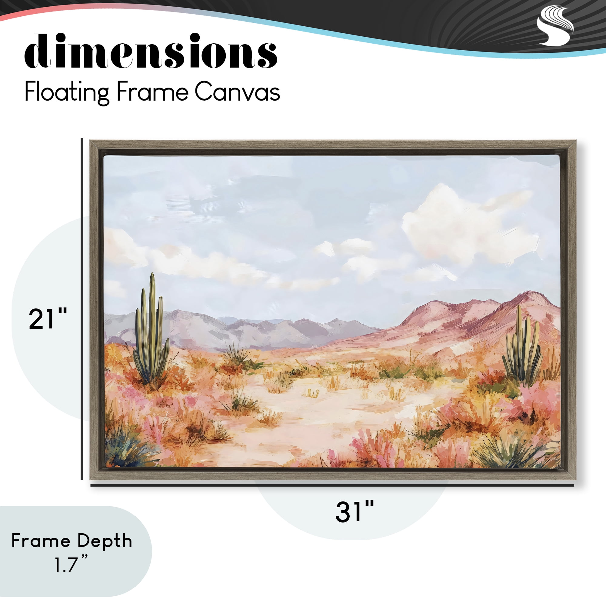 Stupell Industries Pastel Desert Dream Sunset Brown Framed Floater Canvas Wall Art, design by Creative Studio