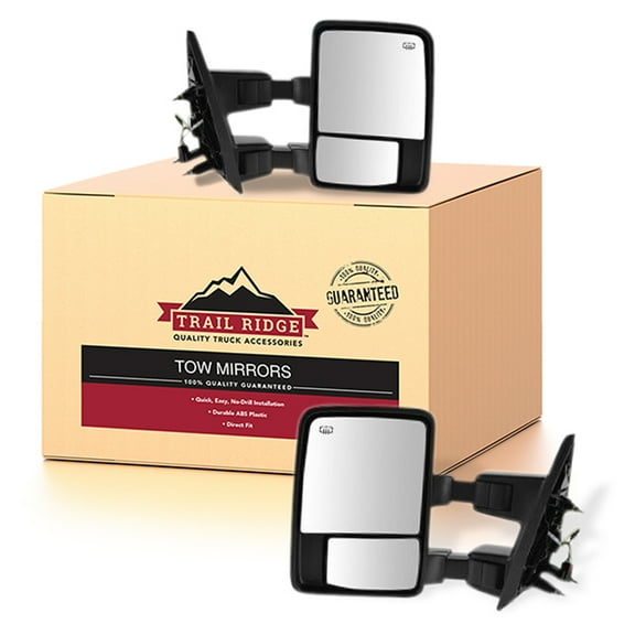 Trail Ridge Tow Mirror Power Fold Heat Smoke Turn Textured Smooth Pair for Ford TR00292