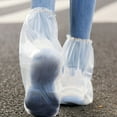 thumbnail image 3 of Scheam Disposable Plastic Shoe Covers,Clear Waterproof Boot Covers,Non-Slip Shoe Protectors with Elastic Band,for Men and Women Outdoor Indoors Overshoes 20 Pairs, 3 of 5