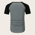 thumbnail image 5 of JAJAHO Men's Running Shirts Raglan Short Sleeve Fitness Stretchy Sports Top Color Block Crew Neck Base Layer T Shirt Summer Workout Gym Leisure Tops, 5 of 6
