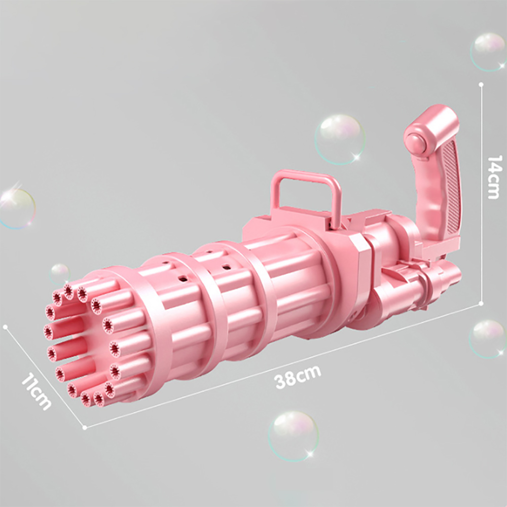 Gatling Bubble Machine 2021 Cool Automatic Gatling Bubble Gun , 15-Hole Novelty Electric Bubble Blower Gatling Gun Outdoor Toys for Kids - Pink - image 2 of 3
