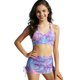 thumbnail image 1 of Conjunto de Pantalones Cortos para Bebés Niños Estilo de Falda de Impresión de Verano Batik Traje de Baño de Tres Piezas Niñas Empalme Desgaste de Playa con Sombrero Niño Pequeño, 1 of 6