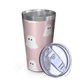 thumbnail image 2 of 16oz Tumblers Pink Halloween Ghosts Stainless Steel Vacuum Insulated Double Wall Travel Tumbler Cups Mug with Lid and Straw,Cleaning Brush for Coffee,Tea, 2 of 4