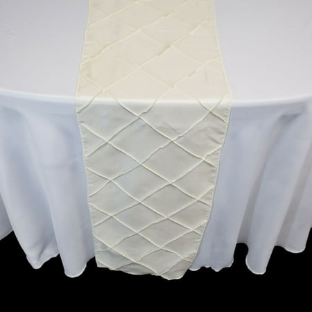 Quasimoon Beige / Ivory Pintuck Chameleon Table Runner - 12 x 108 Inch by PaperLanternStore
