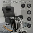 thumbnail image 4 of PAPROOS Modern Teddy Fabric Rocking Chair, Accent Rocker Chair with High Backrest for Nursery, Accent Glider Rocker for Living Room Bedroom Playroom，Gray, 4 of 7