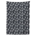 thumbnail image 2 of Scandinavian Tablecloth, Cartoon Simplistic Giraffes Creative Composition, Rectangle Satin Table Cover Accent for Dining Room and Kitchen, 52" X 70", Charcoal Grey Off White, by Ambesonne, 2 of 2