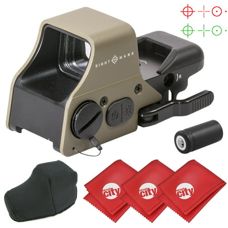 Sightmark Ultra Shot Plus Reflex Dark Earth Red/Green Dot Rifle Sight with 3 Microfiber Cleaning Cloths