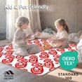 thumbnail image 4 of ODIKA 5'x7' Machine Washable Non-Slip Area Rug, Cane Stripe Throw with Peppermint Swirl Design High Traffic Rug with Pad, Red, 507642, 4 of 8