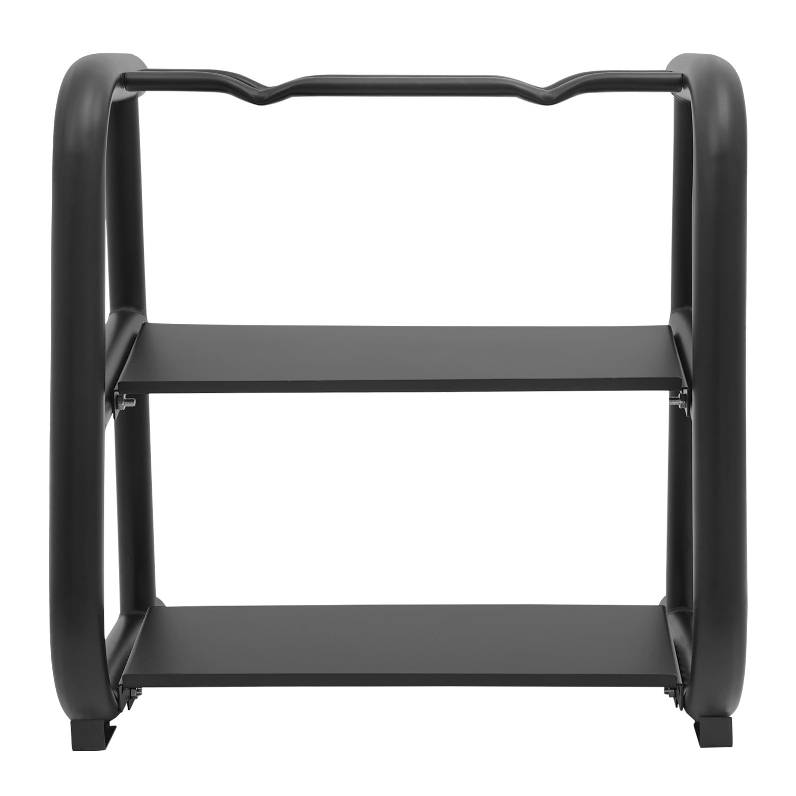 ToppiJoy 2-Tier Free Standing Dumbbells & Kettlebells Weight Stand, Multifunctional Weight Rack Fitness Equipment Storage Rack for Home & Office & Gym