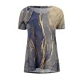 thumbnail image 4 of QLEICOM Summer Short Sleeve Tunic Tops for Women, High Low Hem Vintage Print Shirts Loose Pullover T-shirt, Plus Size Round Neck Print Tops, Tees & Blouses for Girls S-2XL, 4 of 5