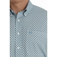 thumbnail image 2 of Cinch Arenaflex White/teal Geo Print - Mens Shirt  - Mtw1704134, 2 of 4