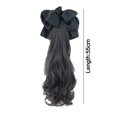 thumbnail image 3 of Extension de Cheveux Queue de Cheval Ondulée et Bouclée à Joli Nœud, Pince à Griffes en Fibre Synthétique Résistante à la Chaleur de 22 Pouces pour Femmes, Style Réaliste à Mi-Hauteur, 3 of 8