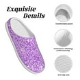 thumbnail image 5 of Picia Lilac Glittering for Women's Lamb-hug Comfy Fleece House Slippers Memory Foam, Slip-on House Shoes Indoor Outdoor-35/36, 5 of 7