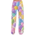 thumbnail image 4 of Easter Pajamas for Women Drawstring Easter-Themed Print Casual Lounge Pants Wide Leg Cute Lounge Pants Elastic Waist Comfy Stretchy with Pockets Pants, #301 Sky Blue S, 4 of 5