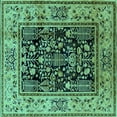 thumbnail image 1 of Ahgly Company Indoor Square Oriental Turquoise Blue Industrial Area Rugs, 3' Square, 1 of 4