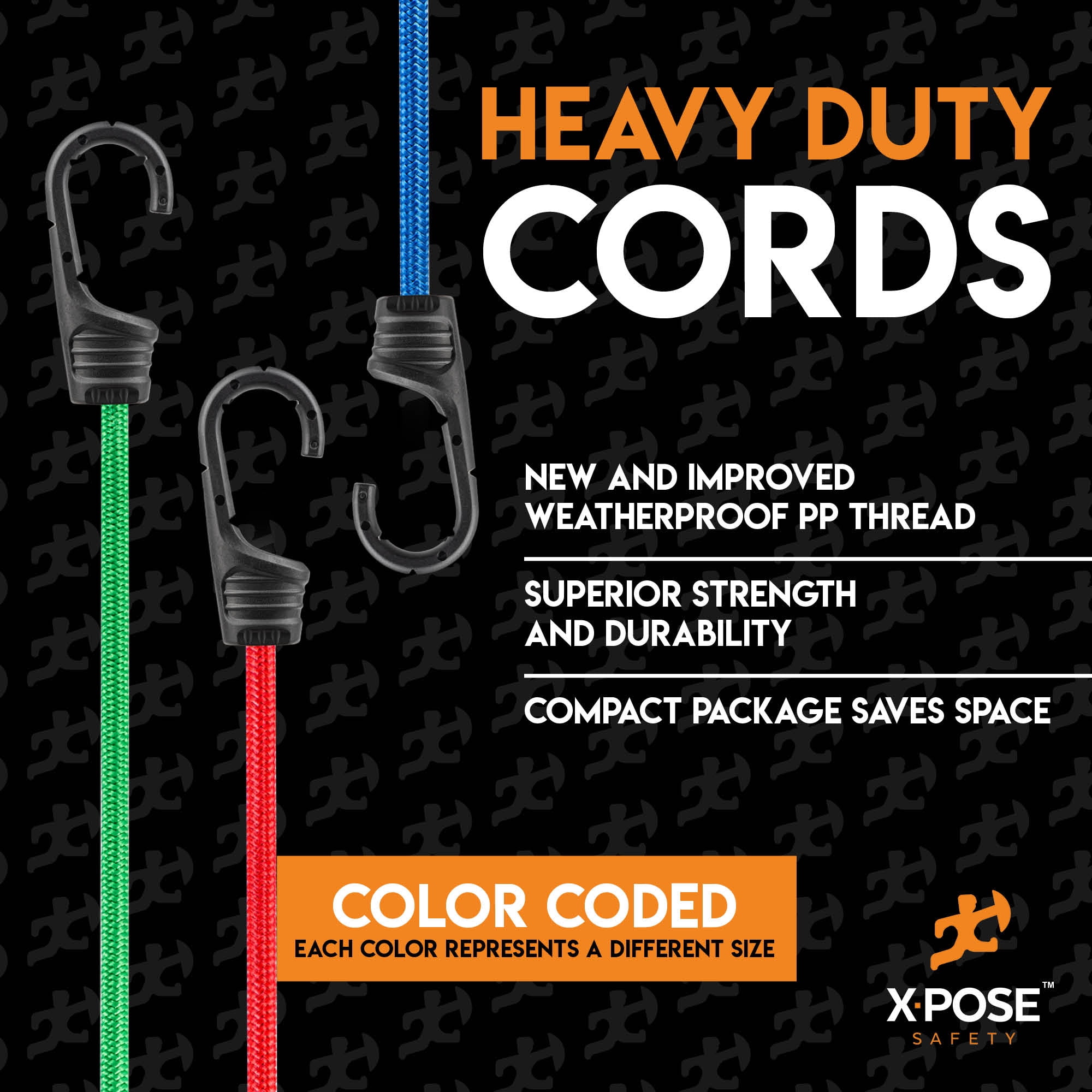 Bungee Cords Heavy Duty Outdoor - Set of 24 Bungee Cords Assorted Sizes - 40", 32", 24", 18" Bungee Straps with Hooks, 6 Small Mini Bungee Cords, 4 Canopy Ties with Balls