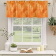 thumbnail image 2 of Orange Leaf Curtain Valances for Windows, Kitchen Valance Window Treatments Panel 2 Pack, Tropical Botanical Palm Leaf Modernism Rod Pocket Short Curtains for Bathroom Bedroom 42 x 12 Inch, 2 of 8