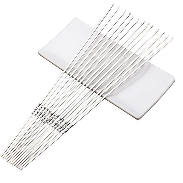 20 piezas pincho de barbacoa de acero inoxidable reutilizable Camping barbacoa pinchos Kebab Stick