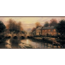 879356 Thomas Kinkade Lamplight Inn Bridge Wallpaper Border 30882210