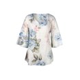 thumbnail image 3 of Daeful Tops Imprimé Floral Blouse V Cou Chemises Femmes en Vrac Swing Demi Manches Pull Blanc S, 3 of 6