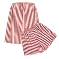thumbnail image 5 of Women Two Piece Lounge Sets Striped Tube Tops Shorts Set Summer Vacation Outfits with Pocket Y2K Going Out Tops(Red,S), 5 of 5