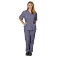 thumbnail image 4 of M&M SCRUBS Women Scrub Set V-Neck Medical Scrub Tops and Drawstring Pants - Pack of 12 Set (Pewter Charcoal, X-Large), 4 of 7
