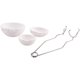 thumbnail image 3 of 4 Pieces Small Melting Ceramic Crucible Bowl Dish Cup Set Melting Gold Silver Copper with Whip Tongs, 3 of 5