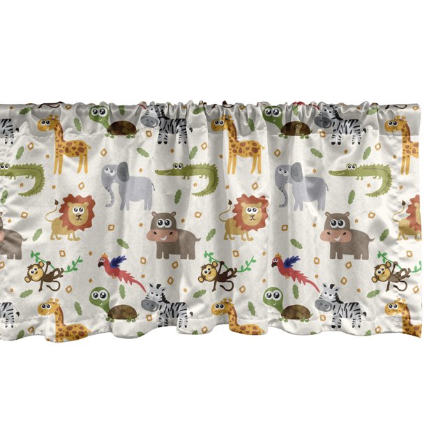 Cartoon Animal Window Valance Pack of 2, Australian Fauna Silly Faces