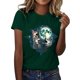 thumbnail image 1 of Gibobby Playera Corte clásico para Mujer Camisas lobo para hombres y mujeres Camiseta manga corta unisex con estampado lobos y animales(Verde,XL), 1 of 5