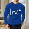 thumbnail image 2 of Stamzod Valentine's Gym Shirts Men Long Sleeve Crewneck Casual Tee Tops Lover Heart Pajama Oversized Tshirts for Men Navy B XXXXXL, 2 of 7