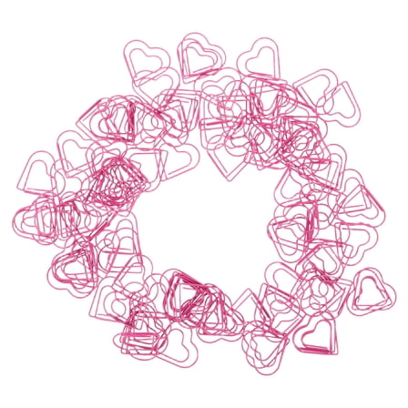 LOLIPPYY 100Pcs Cute Pink Love Heart Paper Clips Metal Clips for Planner Journals and Office Use