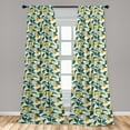 thumbnail image 2 of Lemon Window Curtains, Citrus Branches of Tree Season Summer Dream Fruits Exotic Vintage Pattern, Lightweight Decor 2-Panel Set with Rod Pocket, Pair of - 28"x63", Cream Teal Marigold, by Ambesonne, 2 of 3