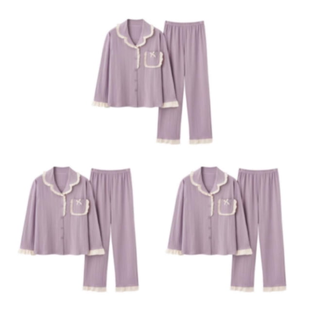 Guardoinrt Cotton Comfortable Fit Ladies Short Pyjamas Set - Flattering And Various Colors Sexy Soft Ladies Short Pyjamas Sets B6804 XL,1 3Set