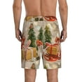 thumbnail image 3 of Gaeub Holiday Christmas Stars Printed Men's Short Pajama Pants, Lightweight Lounge & Sleep Bottoms Keep You Cool - Medium, 3 of 9