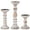 White, variant on Nuptio Farmhouse Wood Candle Holders for Pillar Candles, Rustic Wooden White Pillar Candles Holder Set of 3 Tall Table Centerpiece Decor Fireplace Mantle