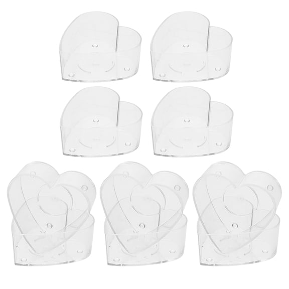 OATIPHO Handmade Transparent Plastic Tea Light Cups Heart Shaped Candle Holders 10Pcs