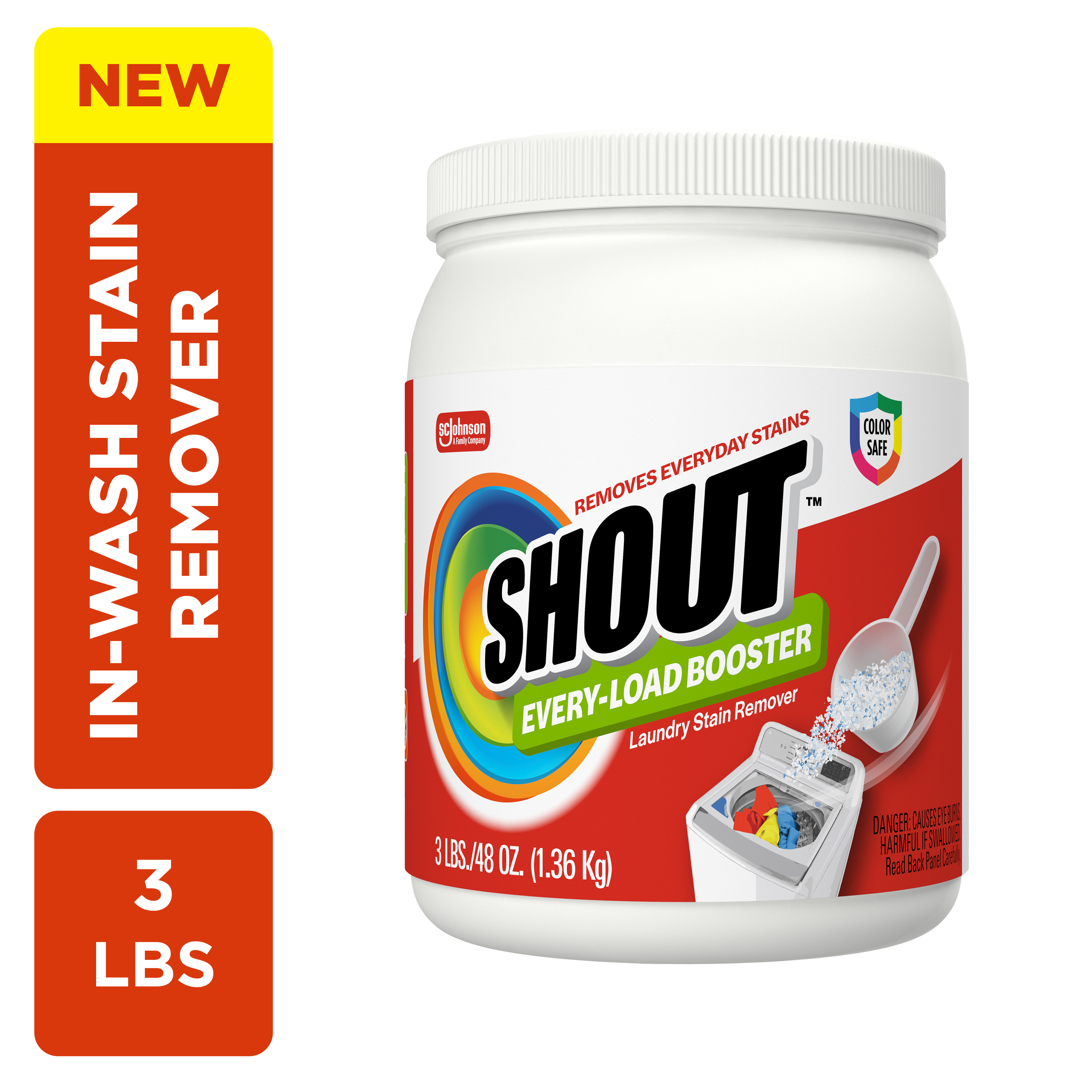 Shout Every Load Booster Laundry Stain Remover Powder, 3 Lb photo 1