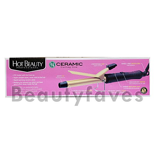 Hot Beauty Ceramic Curling Iron, 0.75 Inch