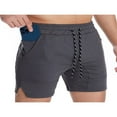 thumbnail image 2 of Men Casual Sports Shorts  Quick-drying Solid Color Running Training Fitness Short Pants with Pockets, 2 of 6