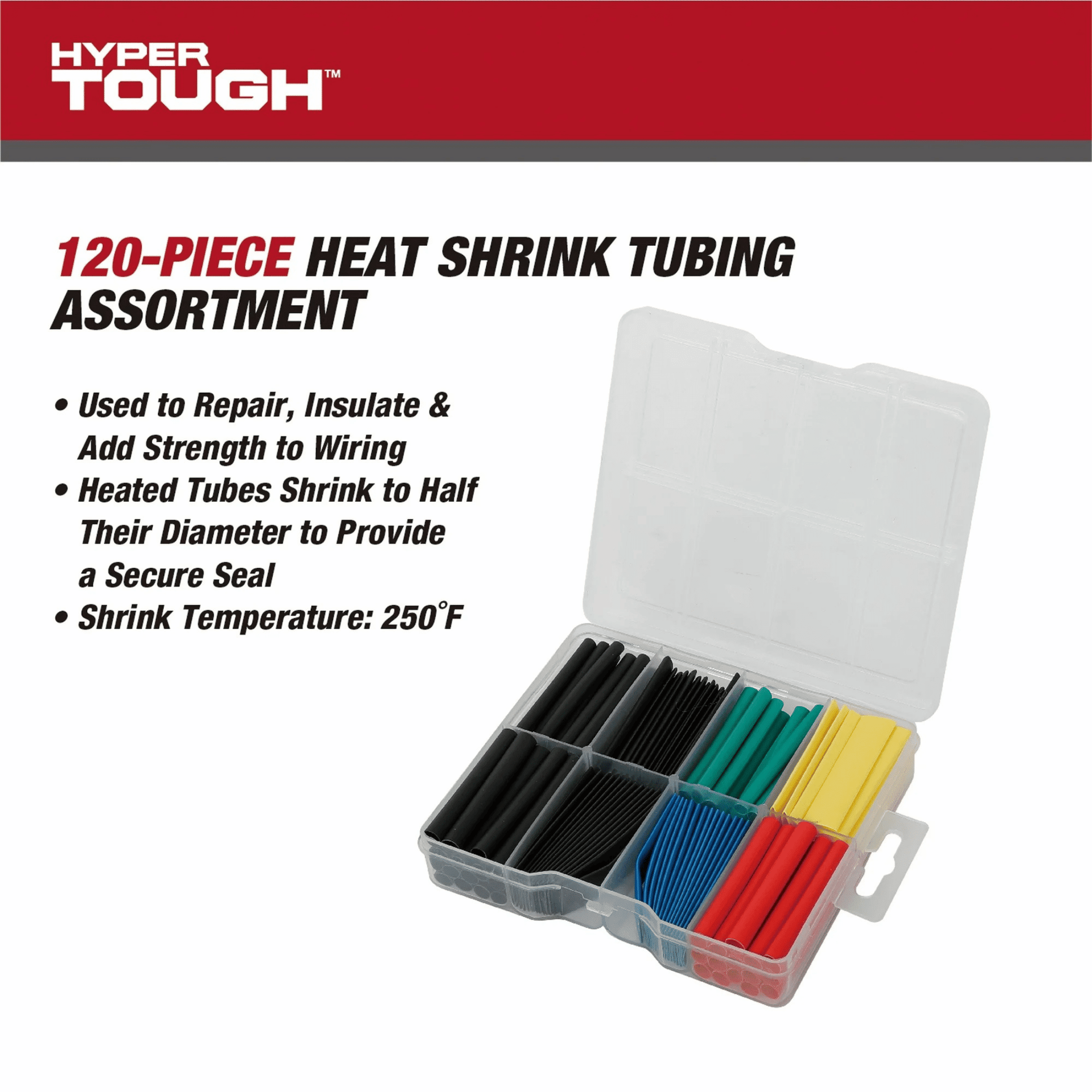 Hyper Tough 120-Piece Assortment Heat Shrink Tubing Wire Connectors