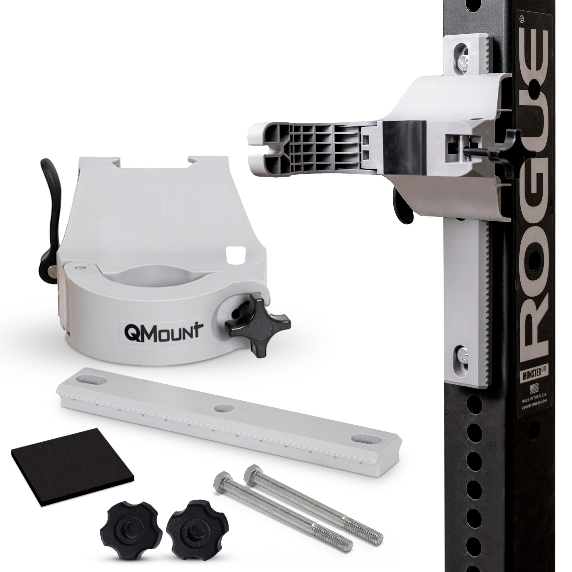 QMount Massage Gun Holder & Power Rack Mount with 12" rail