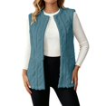 thumbnail image 4 of yillto Womens Sherpa Fleece Sleeveless Vest Jackets Lightweight Warm Fuzzy Open Front Fall Clothes Winter Coats, 4 of 7