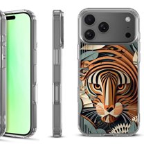 For iPhone 17 Pro Shockproof Protective Phone Case, by OneToughShield - Tiger Art