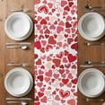 thumbnail image 6 of Red Valentine's Day Table Runner - 120 Inch Long, Kitchen Dining Table Runner Dresser Scarves, Love Heart Modern Art Romantic Farmhouse Decor for Coffee Tables Wedding Party Banquet, 6 of 8