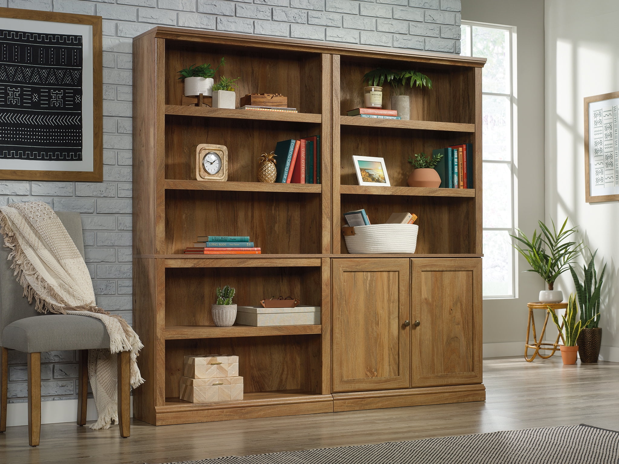Sauder Select Engineered Wood Bookcase in Sindoori Mango/Natural