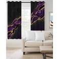 thumbnail image 2 of Marble Black Blackout Curtains 54 Inches Long for Bedroom, Purple Gold Art Abstract Vintage Farmhouse Thermal Insulated Room Darkening Black Out Window Curtain Panels Grommet Drapes for Living Room, 2 of 8