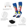 thumbnail image 3 of Gaeub Cool Lobster Surfing Printed Design Socks Stretchy High Tube Socks for Men Women Teens , Softball Soccer Socks for Hiking, Sport, 3 of 6